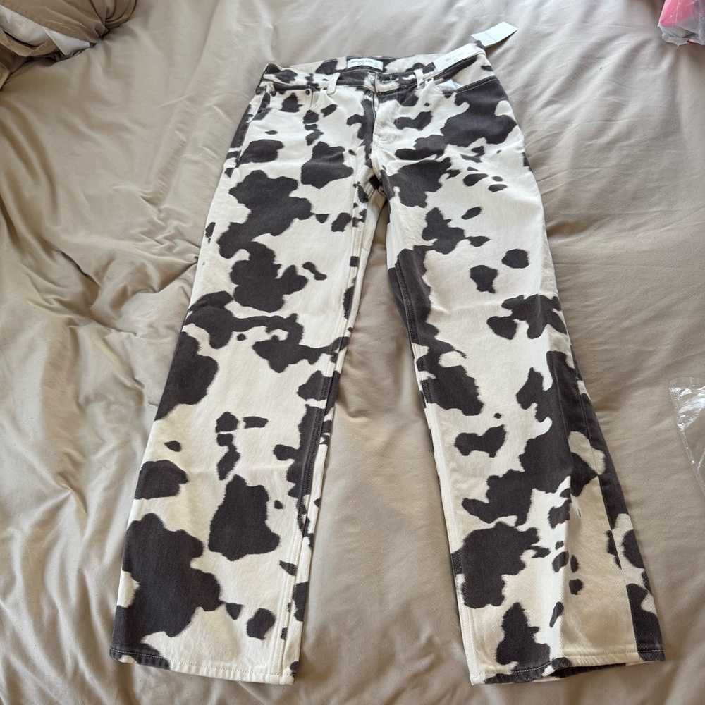 Abercrombie & Fitch Cow Print Low Rise The Baggy Jeans